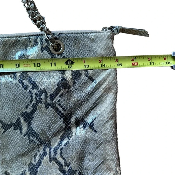 DKNY Python Golden Leather Shoulder Purse Bag Crossbody Snakeskin Chain NEW - Picture 7 of 11